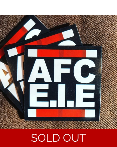 100 x AFC EIE 6cmx6cm Stickers Red or Yellow